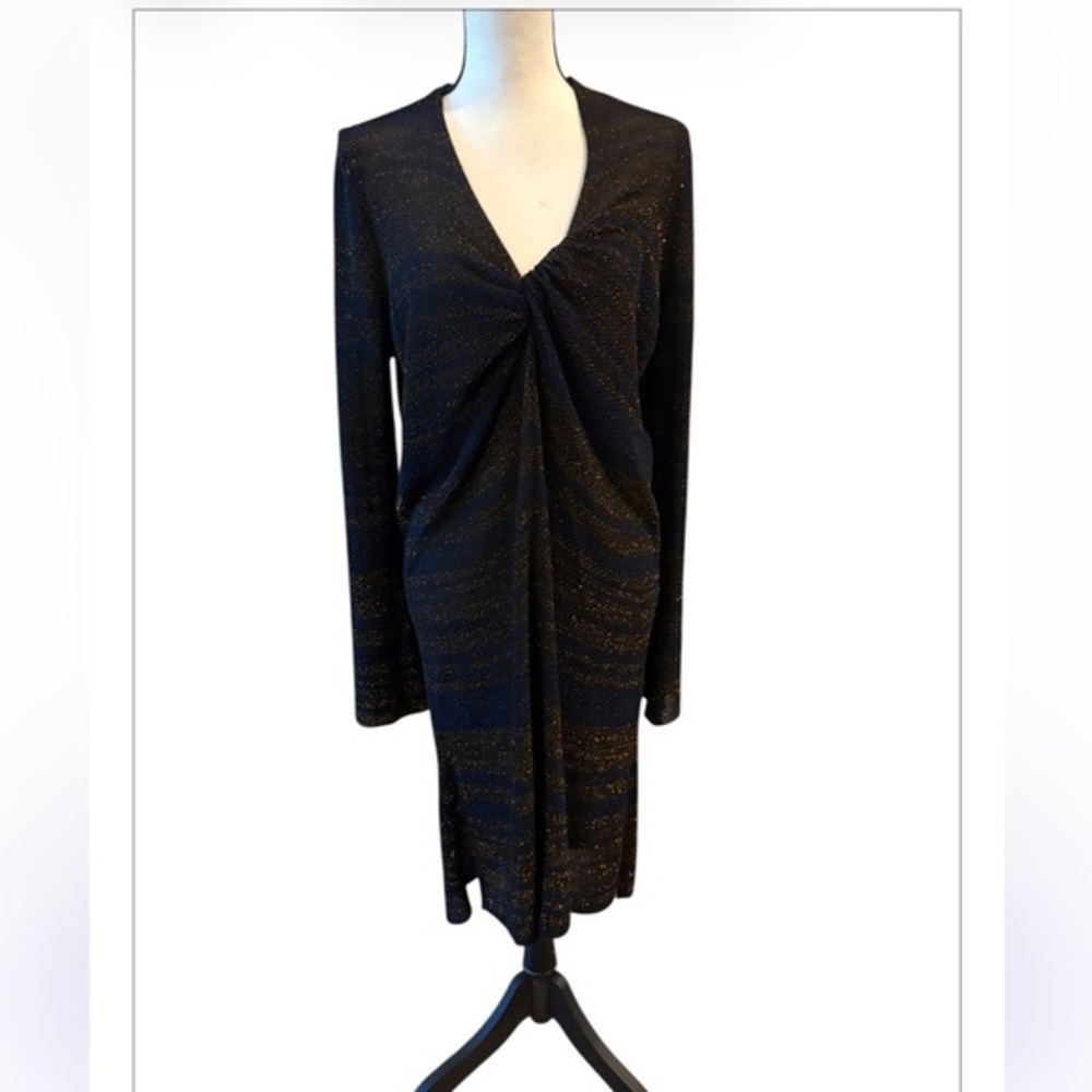 ZARA Metallic ThreadKnit Tunic Dress Bloggers Fav Semi Sheer Size Medium